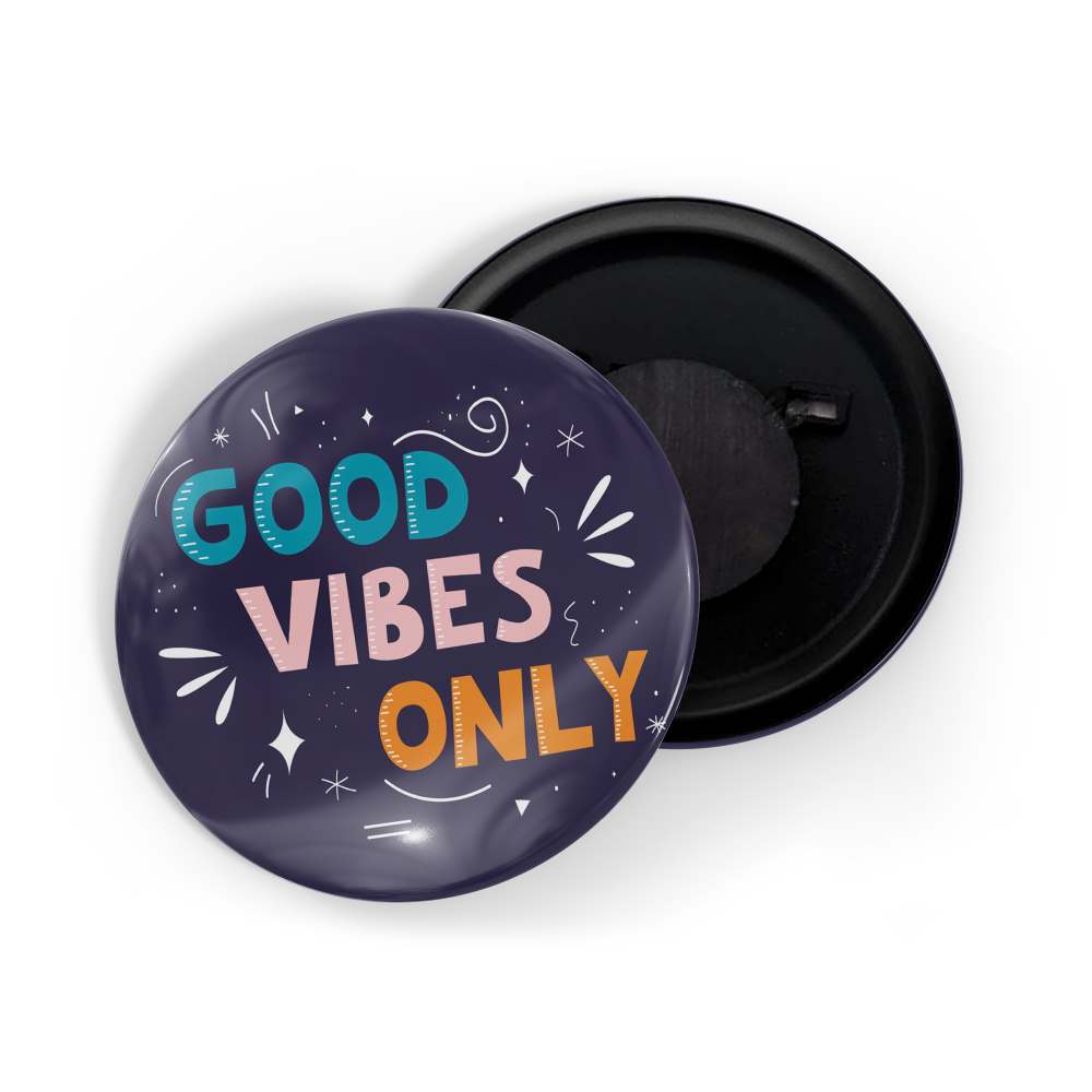 dhcrafts Fridge Magnet Blue Good Vibes D6 Glossy Finish Design Pack of 1